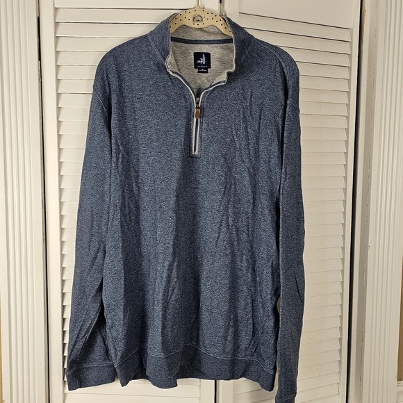 Johnnie O Mens Heathered Blue Sully 1/4 Zip Pullover Sweater XL - Picture 1 of 4